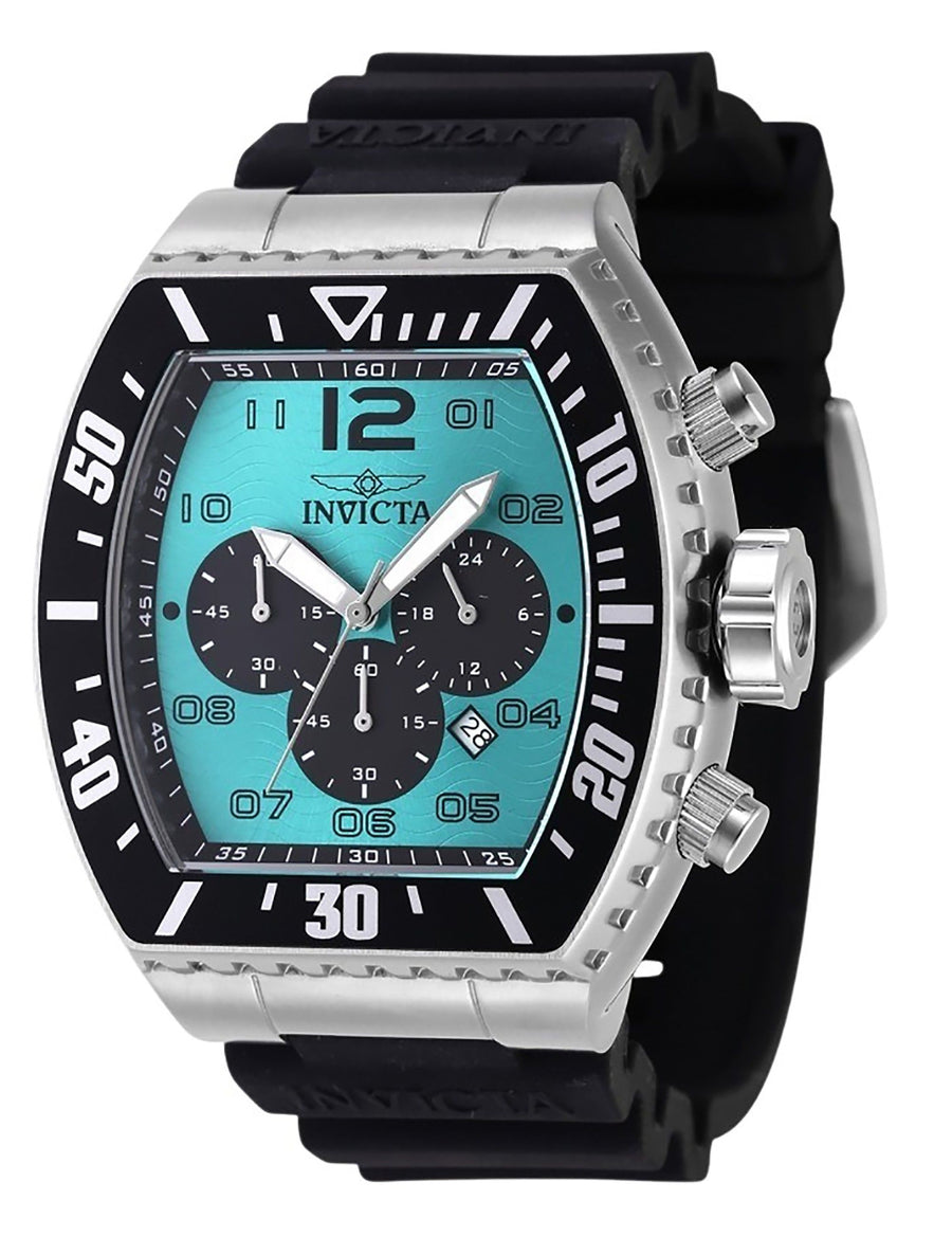 Invicta Pro Diver Chronograph Silikonarmband Türkises Zifferblatt Quarz 47285 100M Herrenuhr