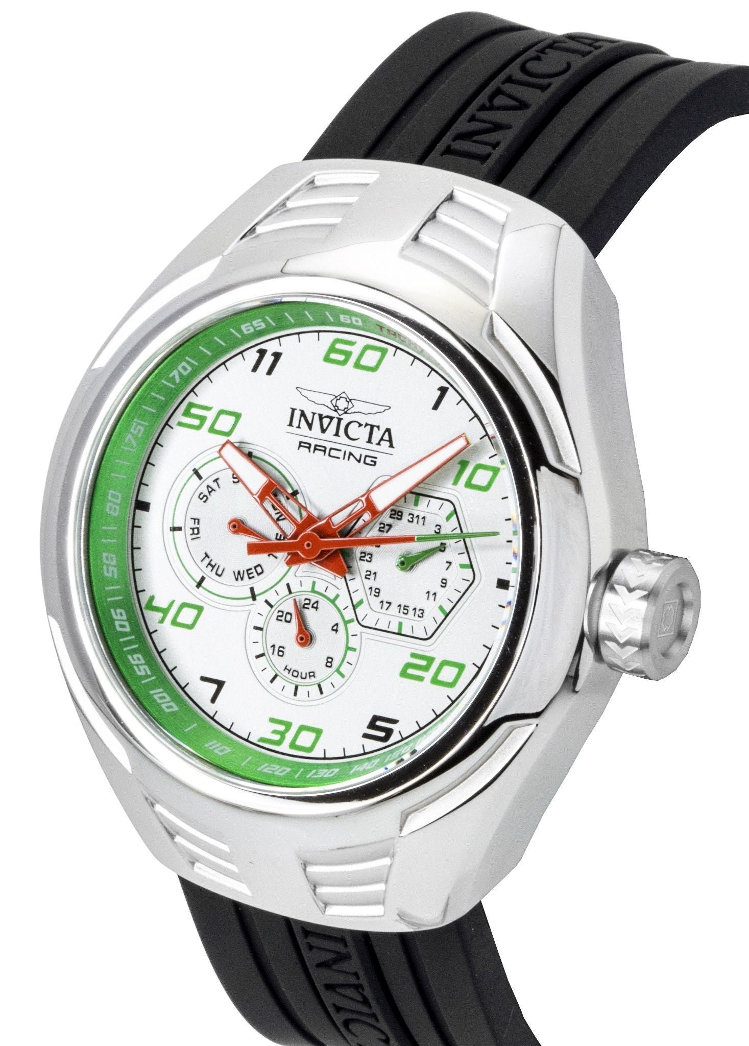 Invicta Racing Silicone Strap Silver Dial Quartz 47726 Men's Watch