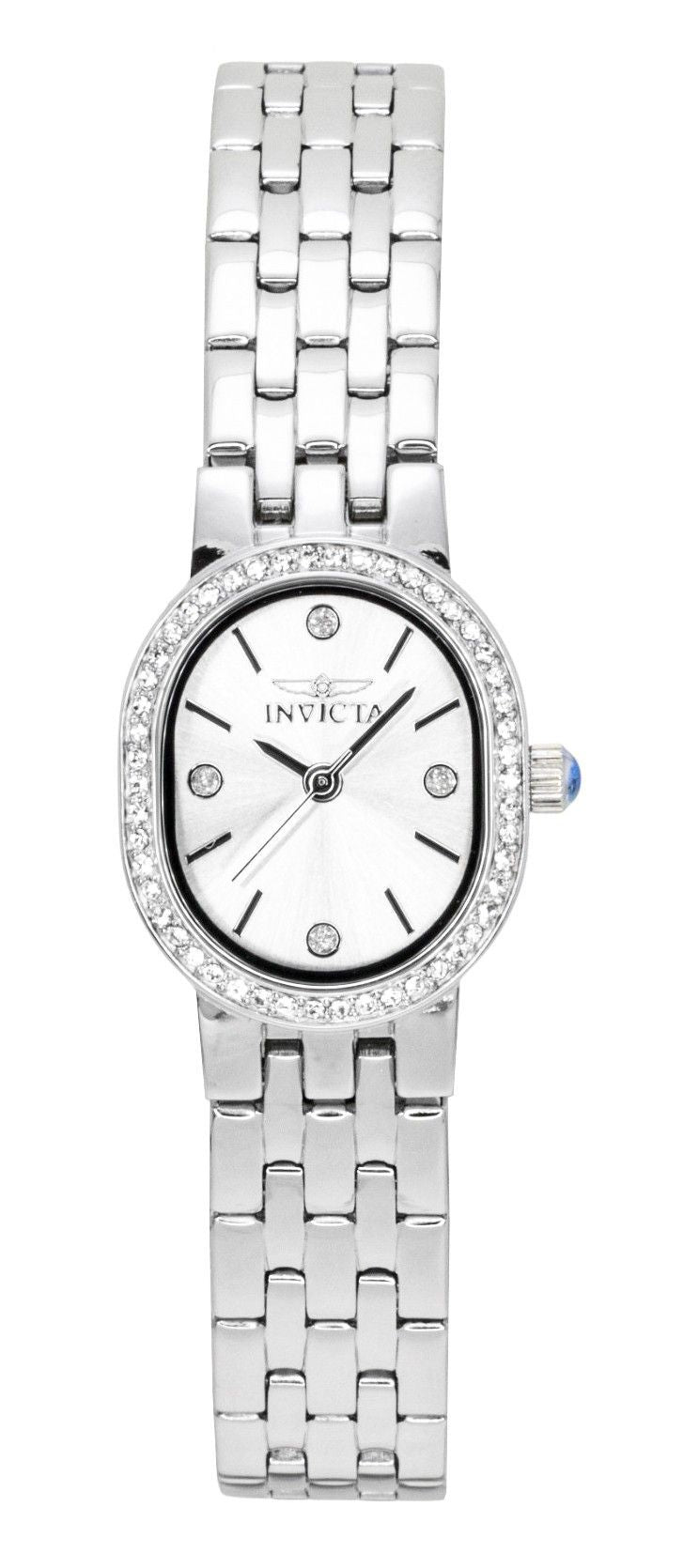 Invicta Angel Crystal Accents Edelstahl silbernes Zifferblatt Quarz 48134 Damenuhr