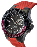Invicta Aviator Herrenuhr Quarz 49724 mit rotem Silikonarmband und Gunmetal-Zifferblatt, 100M wasserdicht