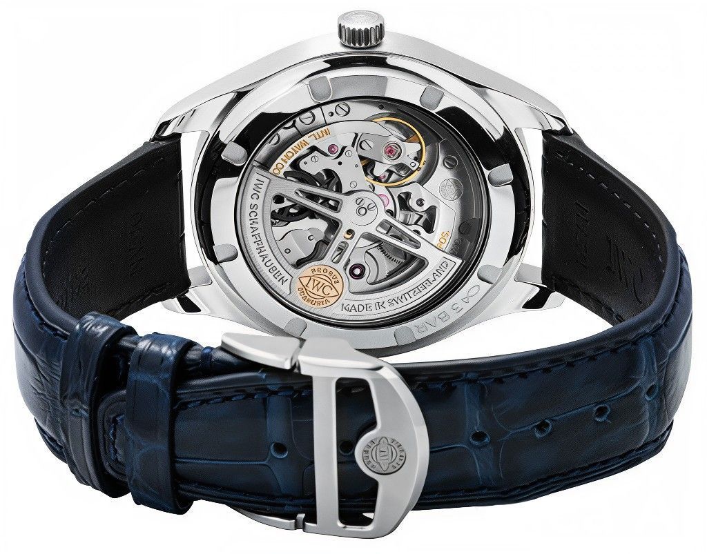 IWC Portugieser lederen band zilveren wijzerplaat automatisch IW358304 herenhorloge