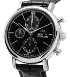 IWC Portofino Chronograph Leather Strap Black Dial Automatic IW391029 Men's Watch