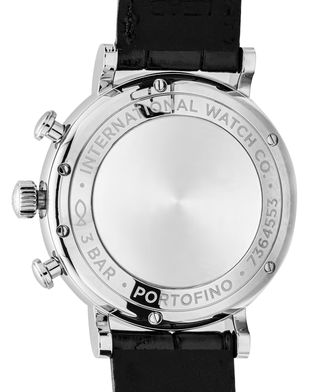 IWC Portofino chronograaf lederen band zwarte wijzerplaat automatisch IW391029 herenhorloge