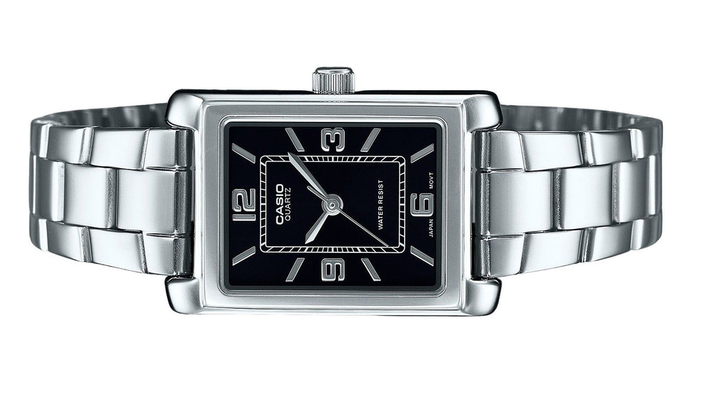 Casio Standard Analog Stainless Steel Black Dial Quartz LTP-1234DD-1A Women's Watch