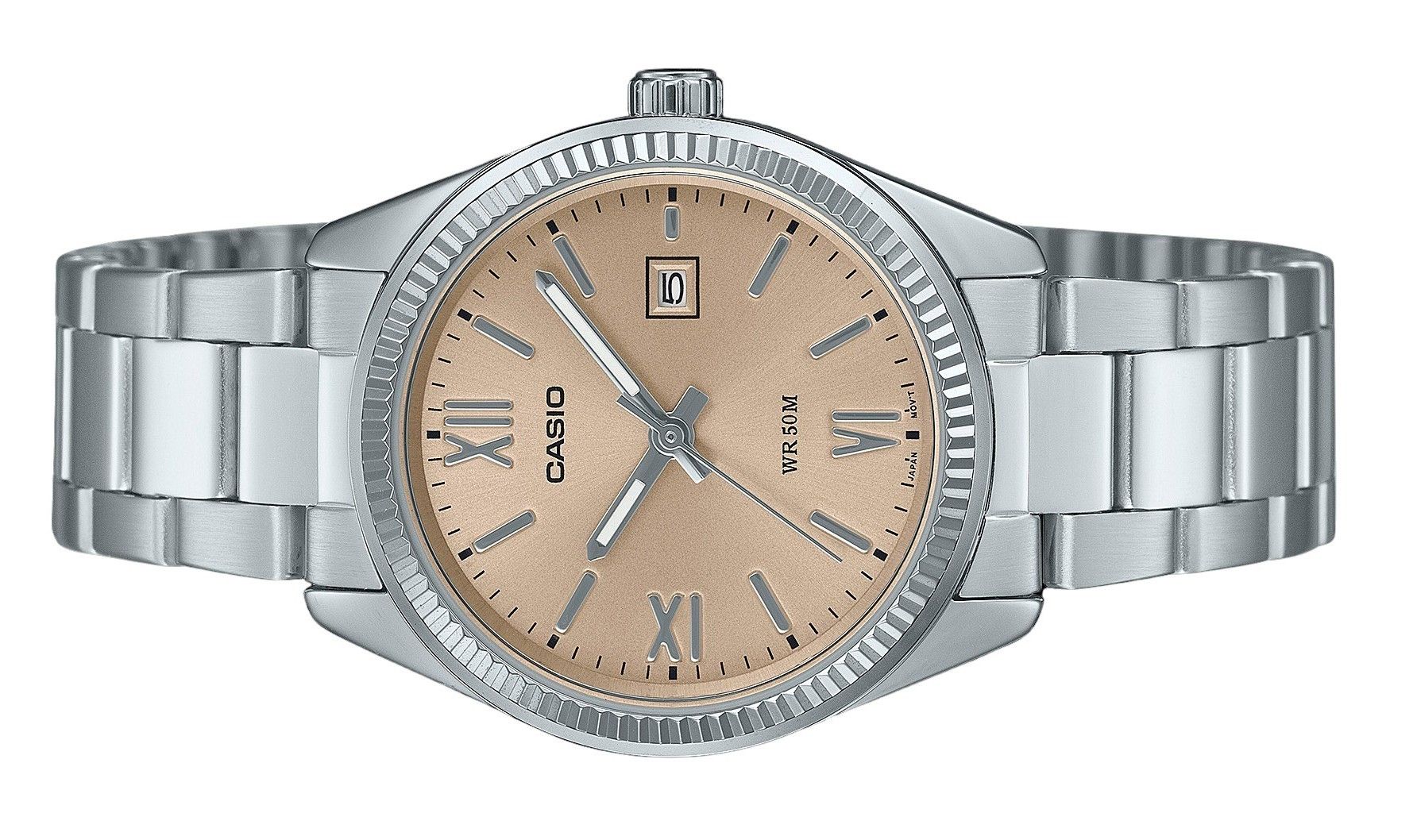 Casio Standard Analog Stainless Steel Peach Dial Quartz LTP-1302DD-4A2V Women's Watch
