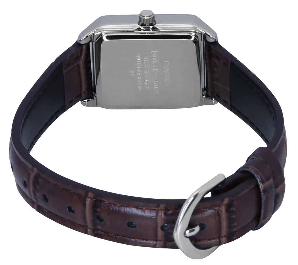 Casio Standard Analog Chrome Plated Leather Strap White Dial Quartz LTP-V007L-7B2 Women's Watch