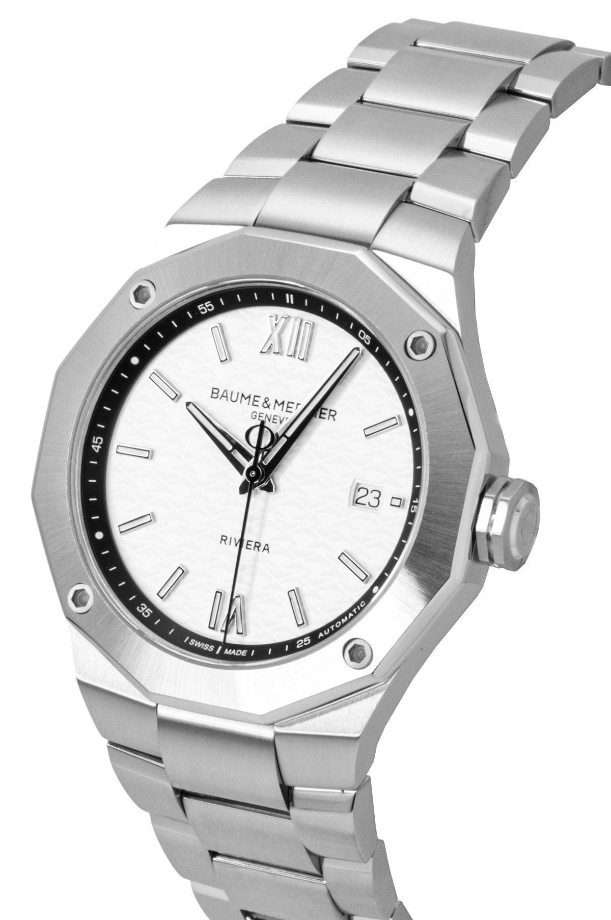 Baume & Mercier Riviera roestvrijstalen zilveren wijzerplaat automatisch M0A10829 100M herenhorloge