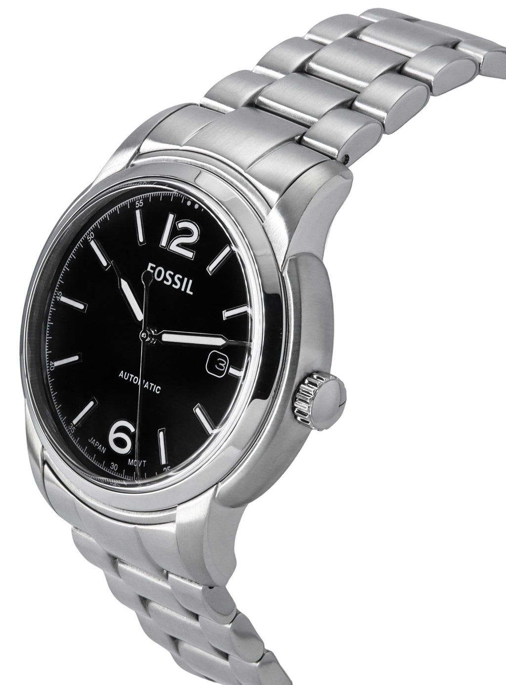Fossil Heritage Stainless Steel Black Dial Automatic ME3223 Unisex Watch