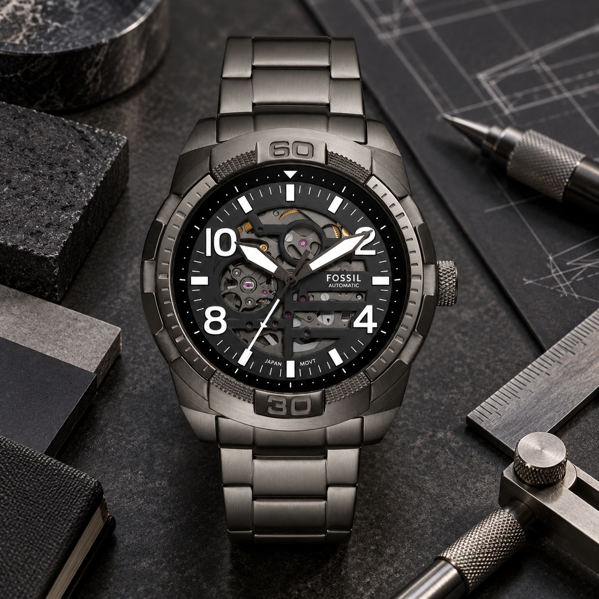 Fossil Bronson Automatic ME3255 48mm Herrenuhr