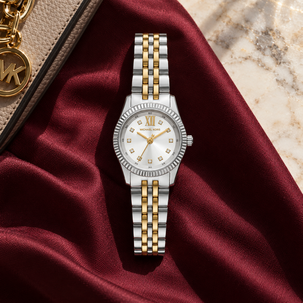 Michael Kors MK4740 Petite Lexington two-tone pavé watch, Rome