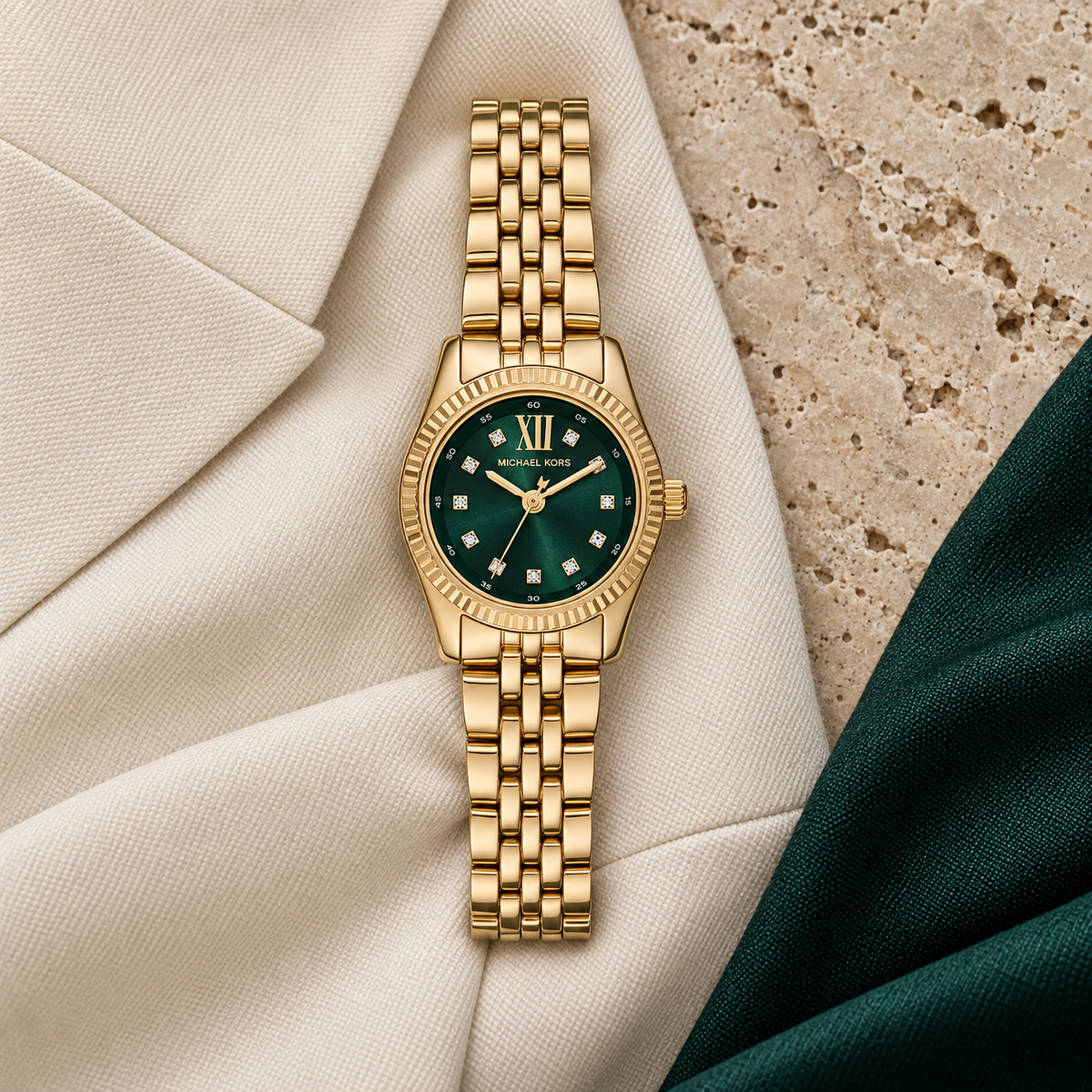 Michael Kors MK4842 in Milan tailoring flat lay