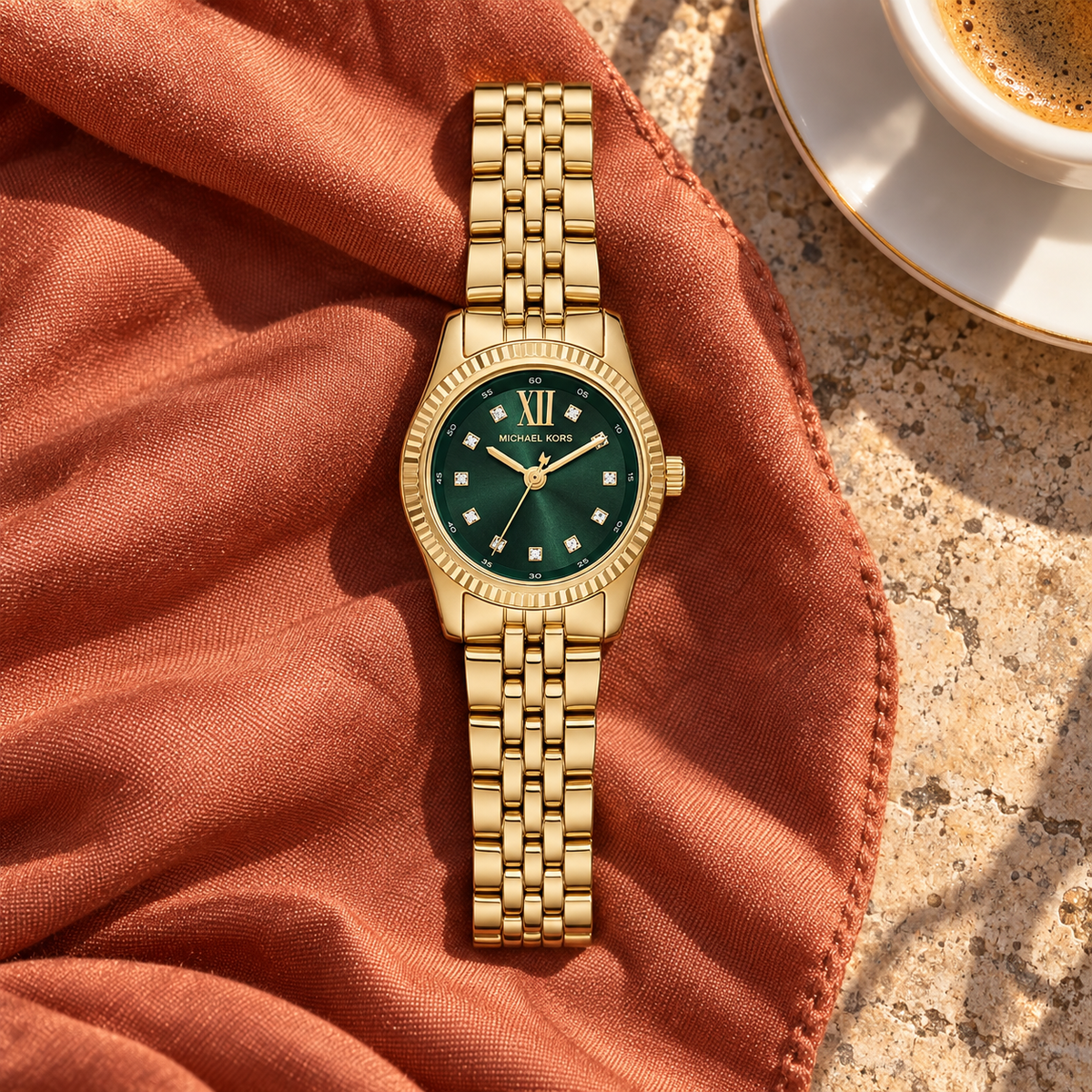 Michael Kors MK4842 on terracotta silk in Florence