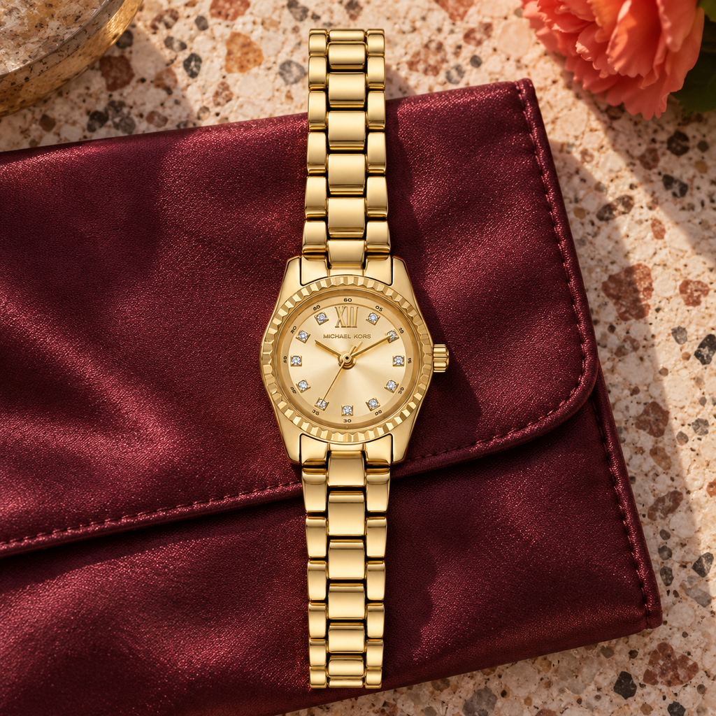 Michael Kors MK4862 on burgundy leather in Rome
