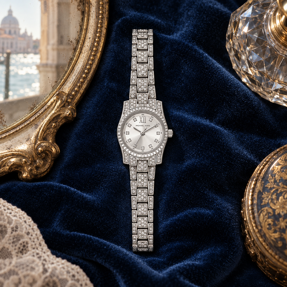 Michael Kors MK4864 Venice blue velvet editorial