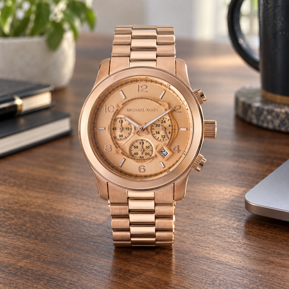 Michael Kors Men's Runway Rose Gold-Tone Chronograph Watch MK8096