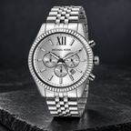 Michael Kors MK8405 men's Lexington silver-tone chronograph, concept 2