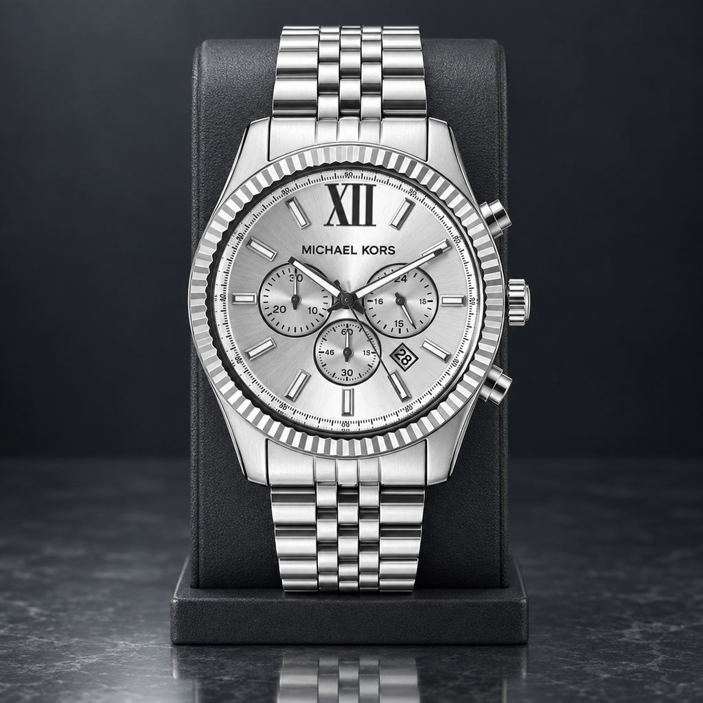 Michael Kors MK8405 men's Lexington silver-tone chronograph, concept 3