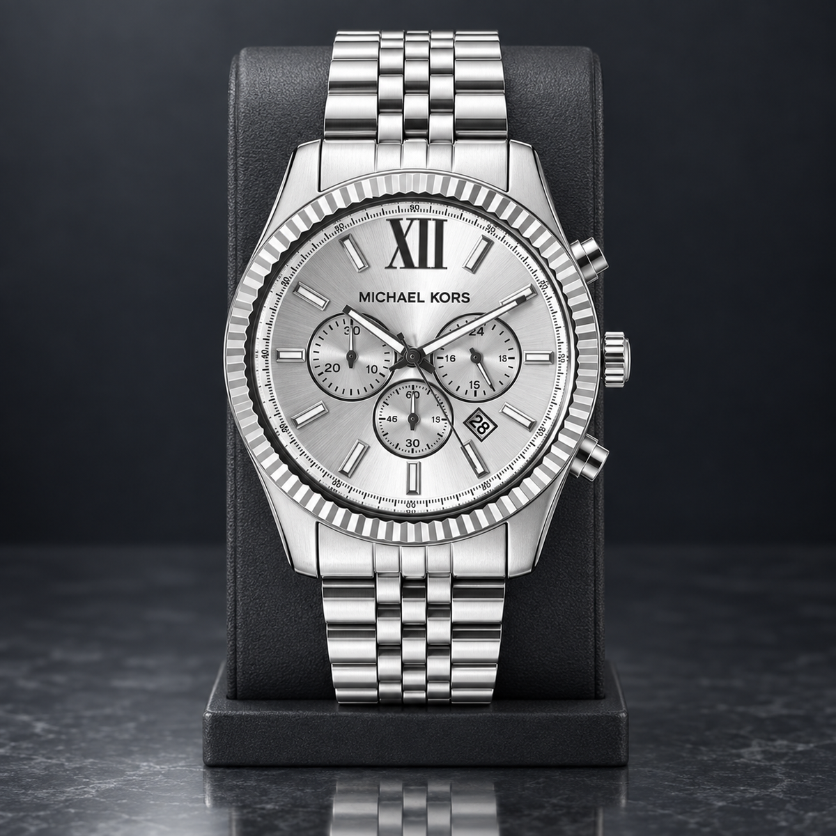 Michael Kors MK8405 men's Lexington silver-tone chronograph, concept 3