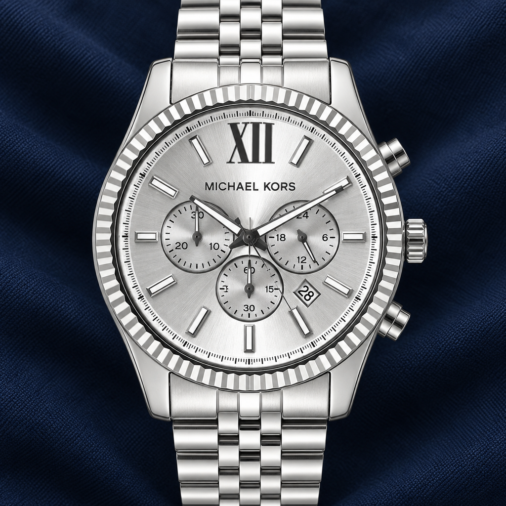 Michael Kors MK8405 men's Lexington silver-tone chronograph, concept 4