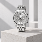 Michael Kors MK8405 men's Lexington silver-tone chronograph, concept 5