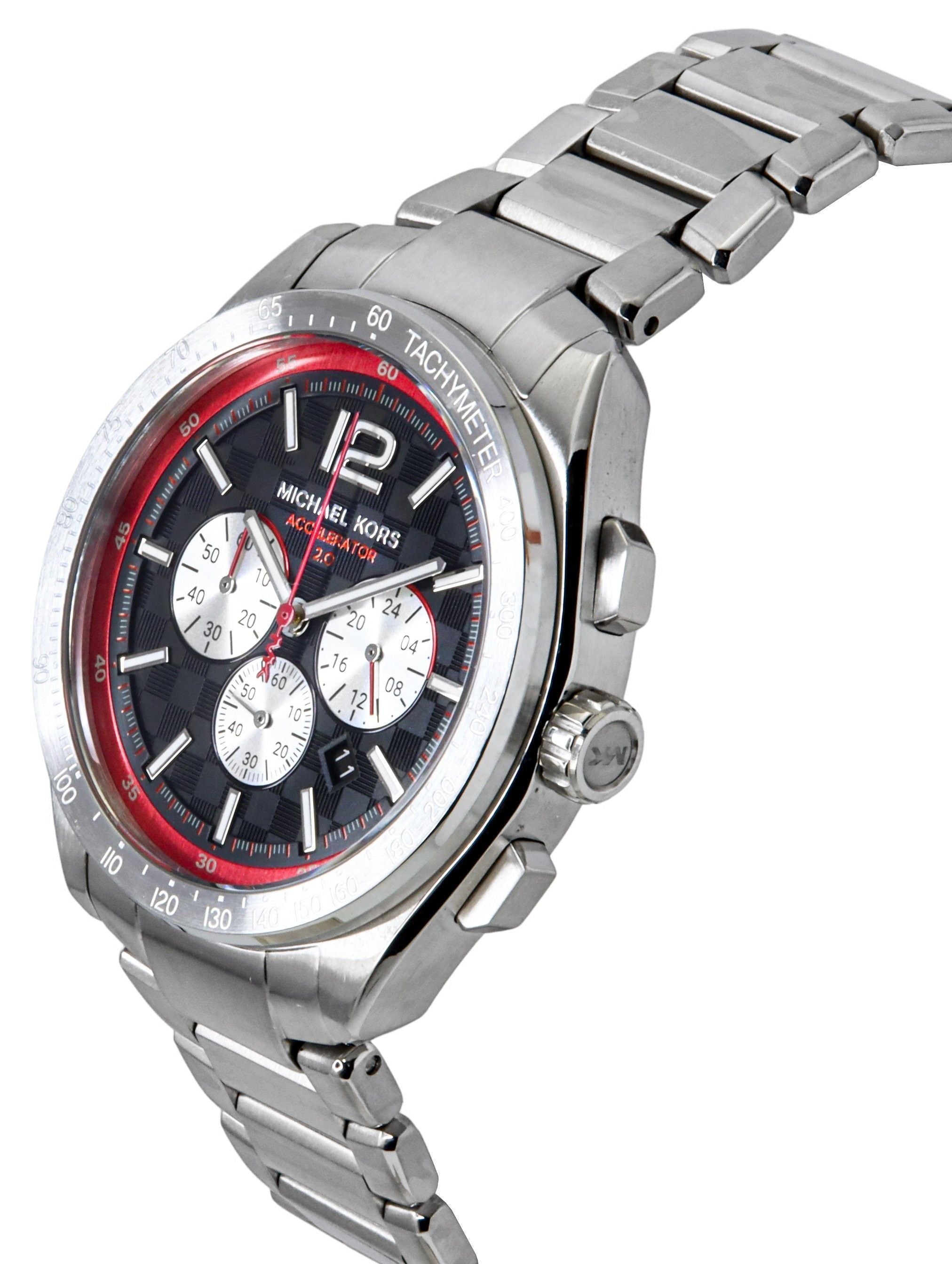 Michael Kors Oversized Accelerator 2.0 Chronograph Stainless Steel Black Dial Quartz MK9176 Men's Watch