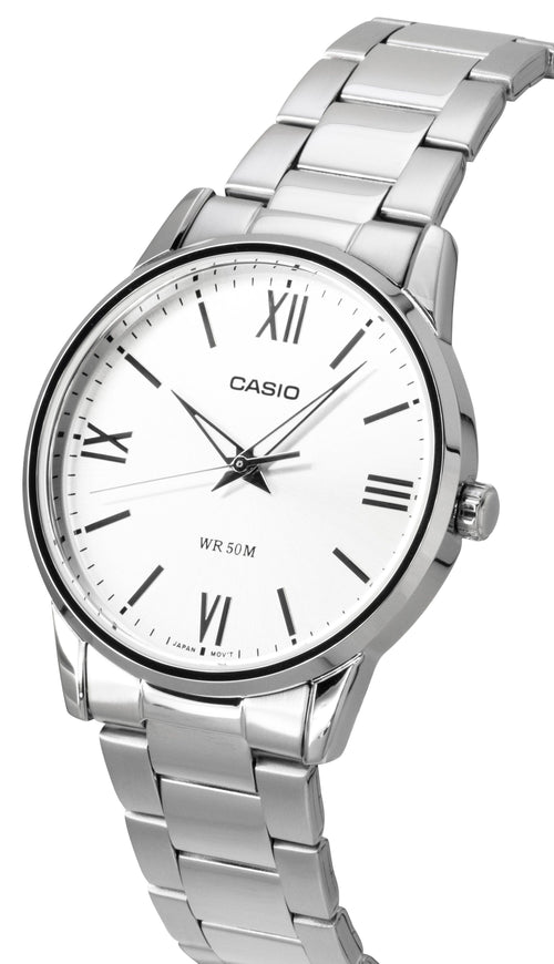 Casio Analog Stainless Steel Silver Dial Quartz MTP-1303DD-7AV Men's Watch
