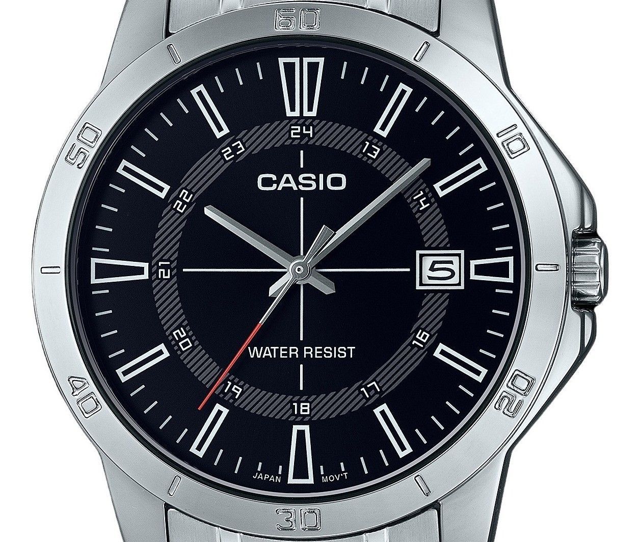 Casio Standard Analog Stainless Steel Black Dial Quartz MTP-V004D-1C Men's Watch