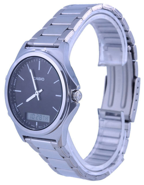 Casio Analog Digital Black Dial Stainless Steel MTP-VC01D-1E MTPVC01D-1 Men's Watch
