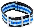 Ratio NATO20 Schwarz-Blaues Nylon-Uhrenarmband 22mm