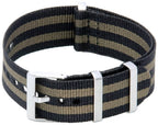 Ratio NATO21 Khaki and Black Nylon 22mm Watch Strap