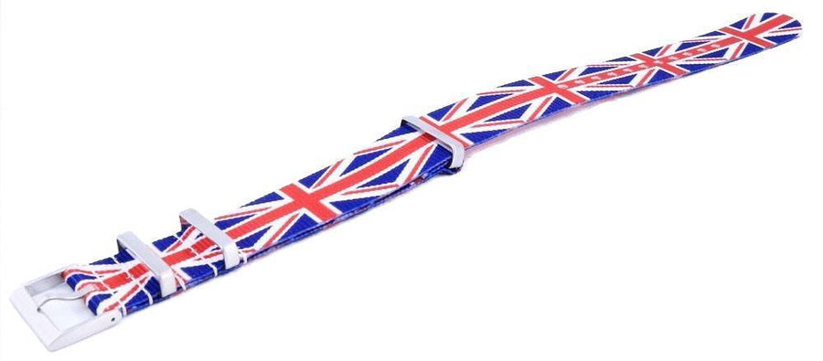 Ratio NATO28 Vereinigtes Königreich Nationalflaggen-Muster Polyester 22mm Uhrenarmband