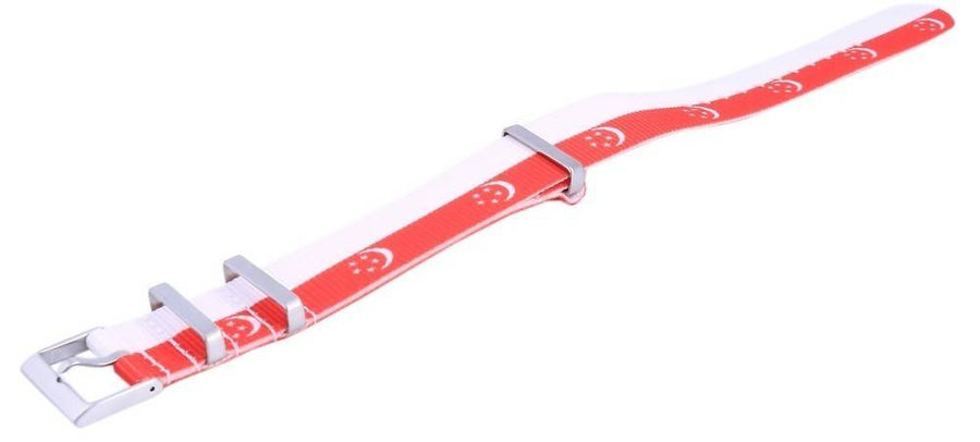 Verhältnis NATO32 Singapur Nationalflagge Muster Polyester 22mm Uhrenarmband