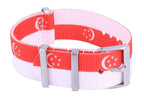 Verhältnis NATO32 Singapur Nationalflagge Muster Polyester 22mm Uhrenarmband