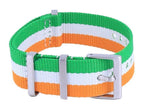 Verhältnis NATO33 Irland Nationalflaggen-Muster Polyester 22mm Uhrenarmband