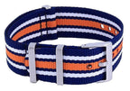 Ratio NATO35 blaues und orangefarbenes Polyester-Uhrenarmband, 22 mm