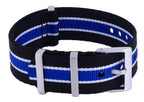 Ratio NATO36 Black And Blue Polyester 22mm Watch Strap