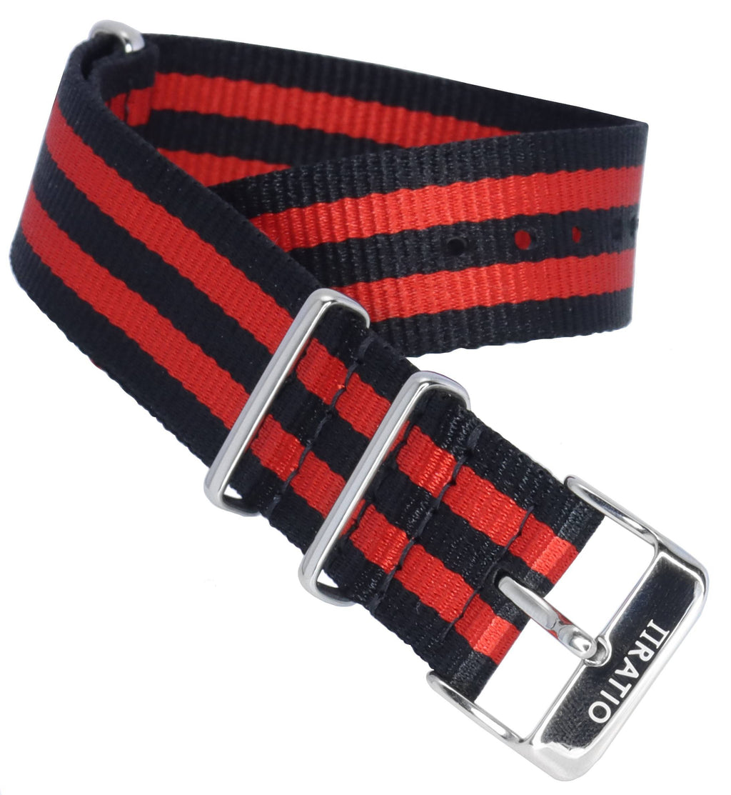 Ratio NATOR05 Multicolor Red And Black 20mm Polyester Watch Strap