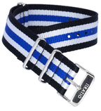 Ratio NATOR06 Multicolor Black White And Blue 20mm Polyester Watch Strap