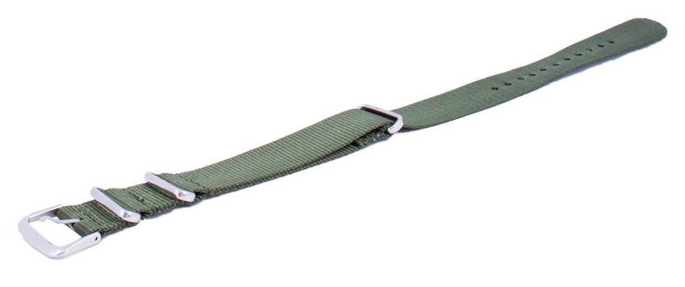 Ratio Merk NATOS12 Groene nylon horlogeband 18 mm