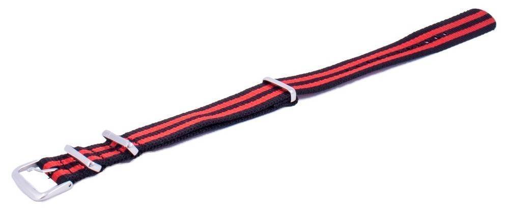 Ratio Merk NATOS15 Rode nylon horlogeband 18 mm