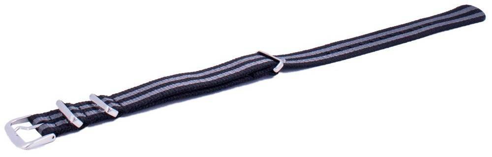 Ratio Merk NATOS16 Grijze nylon horlogeband 18 mm