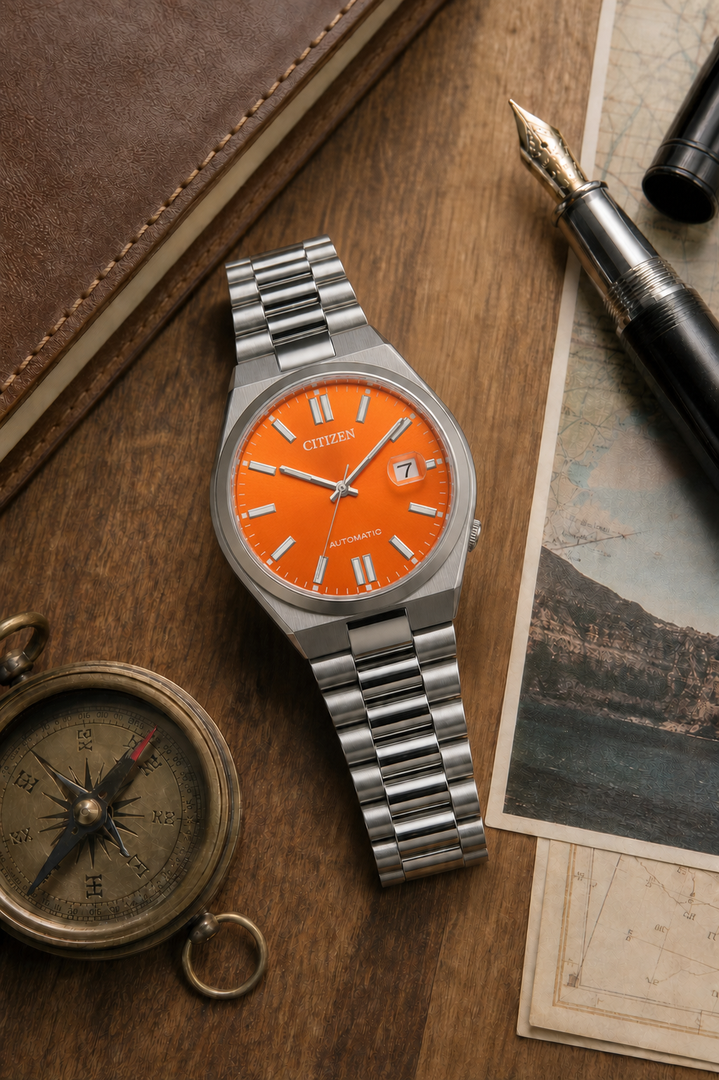 Citizen TSUYOSA Orange Dial Automatic NJ0151-88Z 40mm Watch