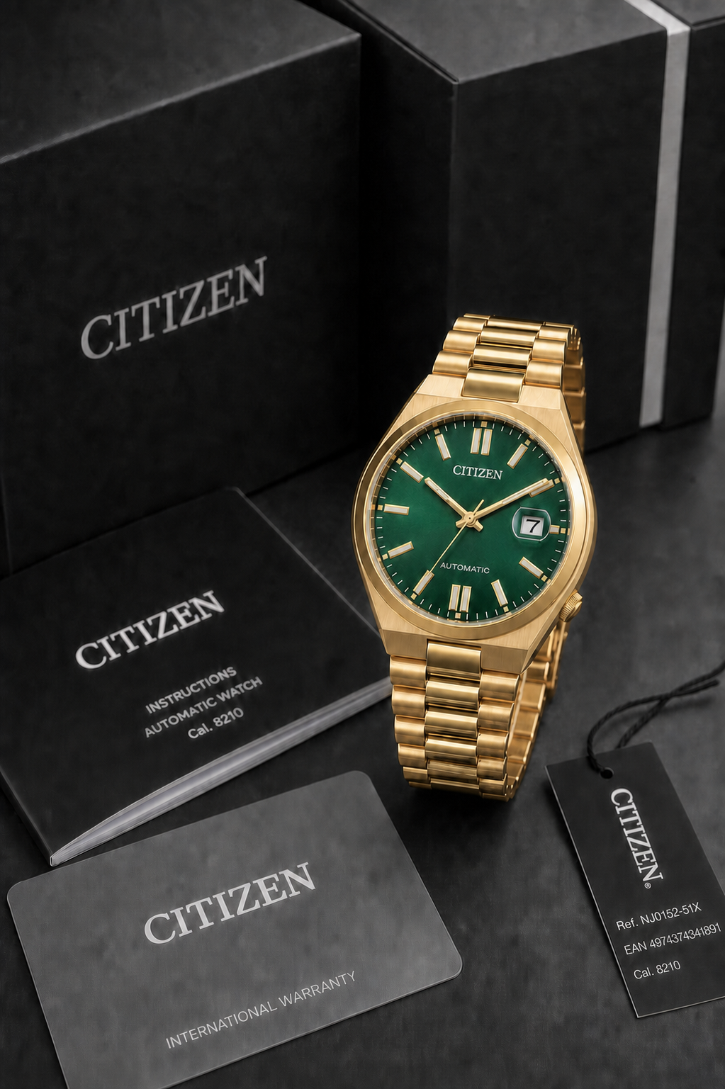 Citizen TSUYOSA Gold-Tone Green Dial Automatic NJ0152-51X 40mm Watch