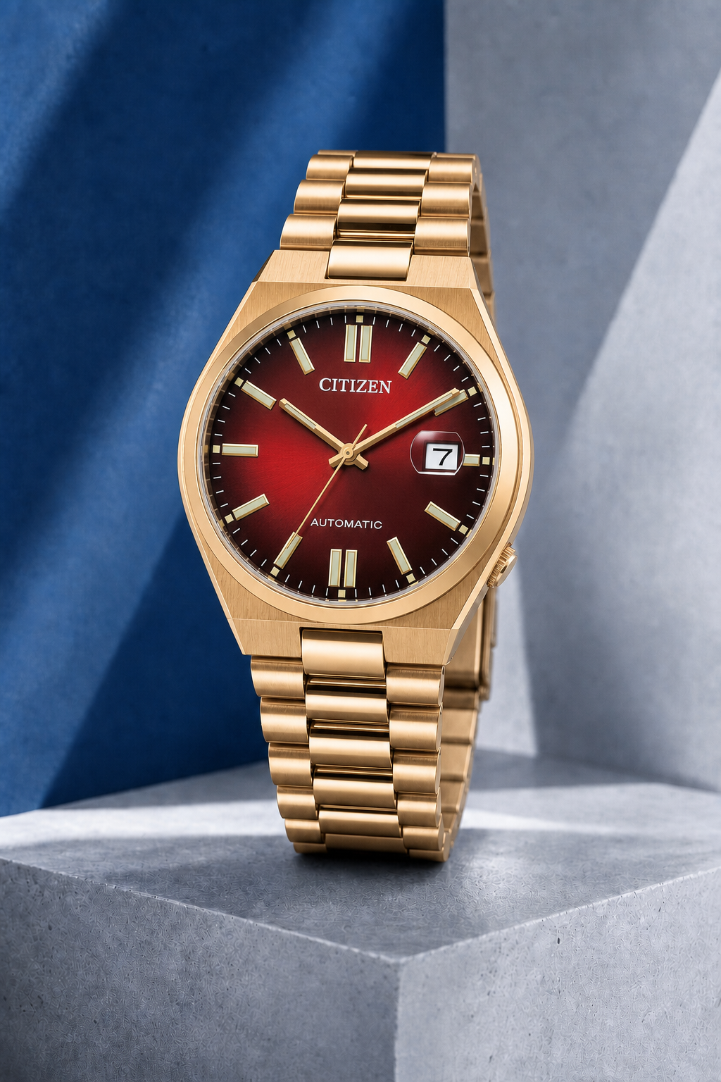 Citizen TSUYOSA Gold-Tone Wine Red Dial Automatic NJ0153-82X 40mm Watch