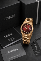 Citizen TSUYOSA Gold-Tone Wine Red Dial Automatic NJ0153-82X 40mm Watch