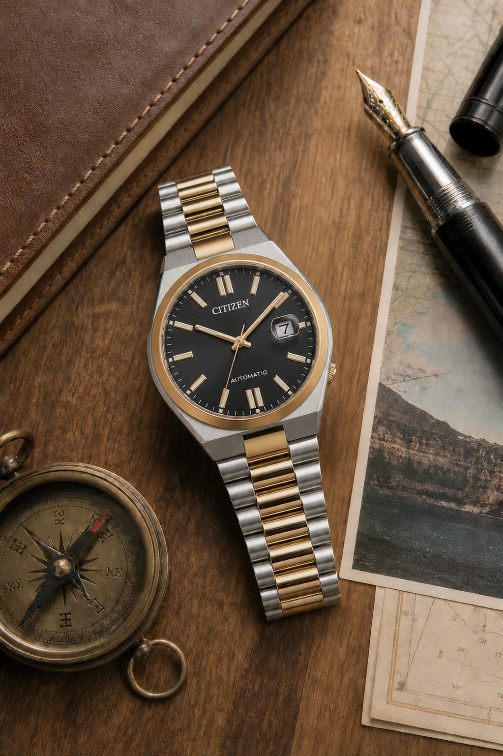 Citizen TSUYOSA Two-Tone Black Dial Automatic NJ0154-80H 40mm Watch