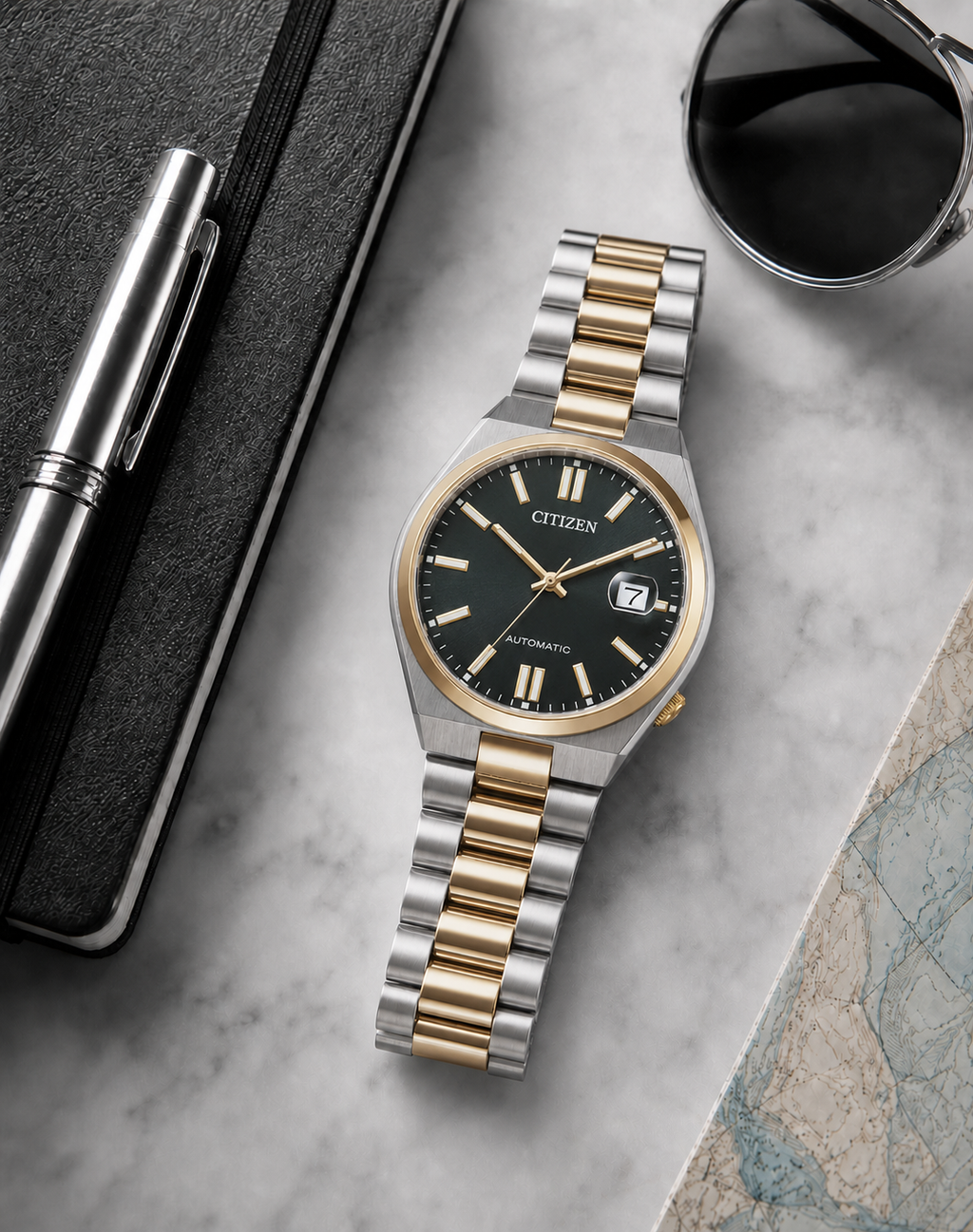 Citizen TSUYOSA Two-Tone Black Dial Automatic NJ0154-80H 40mm Watch
