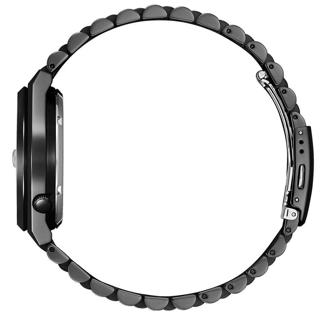 Citizen TSUYOSA Schwarz ionenplattierte Automatikuhr mit schwarzem Zifferblatt, 40 mm, NJ0155-87E
