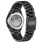 Citizen TSUYOSA Schwarz ionenplattierte Automatikuhr mit schwarzem Zifferblatt, 40 mm, NJ0155-87E