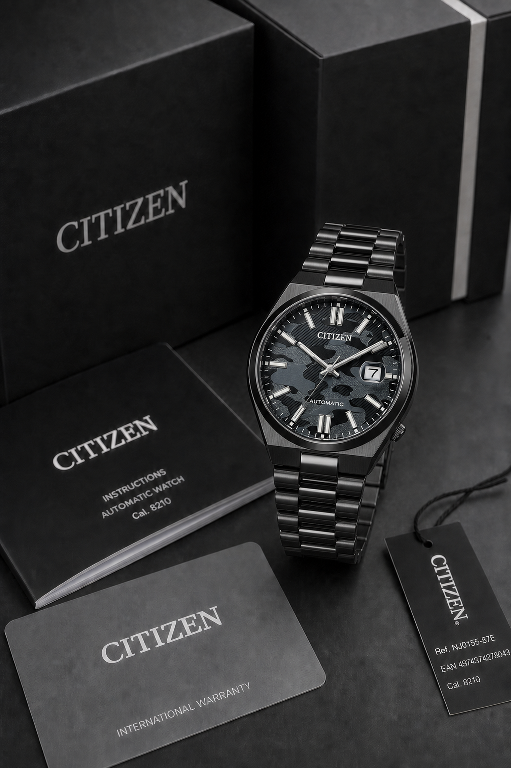 Citizen TSUYOSA Black Ion-Plated Black Dial Automatic NJ0155-87E 40mm Watch